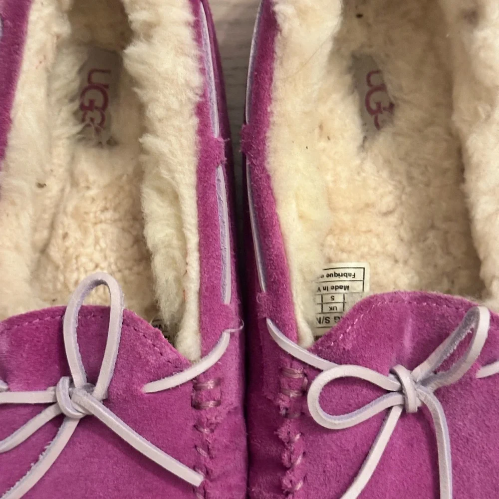 UGG Women's Pink Moccasin Slippers - Picture 3 of 5